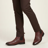 Hayes London | Hawk Chelsea Boots – Brown Textured Genuine Leather Men’s Shoes